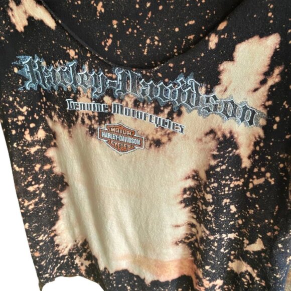 2/$40 Vintage Harley-Davidson distressed bleached tie dye graphic tee T shirt - Picture 7 of 13